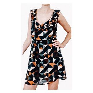 Hollister’s I Love H81 NWT Geometric Print Ruffle Dress with Slip M